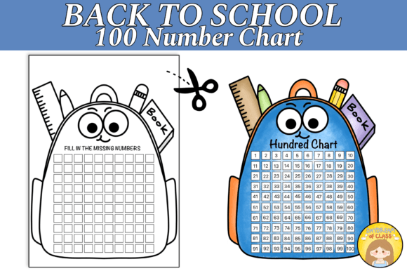 Back to School 100 Number Chart Math