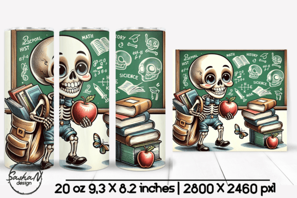 Back to School Tumbler and Skeleton PNG: A Versatile Design Asset for Educators and Creators