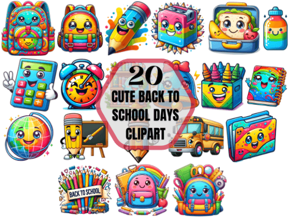 Kawaii Cute Back to School Days Clipart: A Versatile Resource for Creative Projects