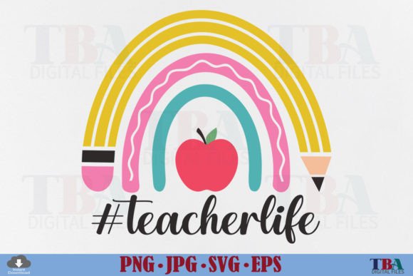 Teacher Life SVG Back to School Rainbow
